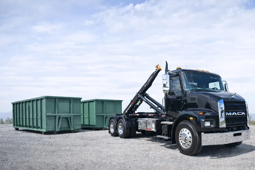 Waste management and recycling equipment truck